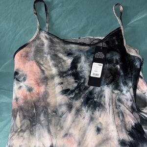 Fashion Nova Tie-Dye Camisole in Black, Pink, and Gray